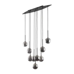 TK Lighting Hängeleuchte Rauchglas Metall höhenverstellbar Schwarz Grau* Hängelampen|Esszimmer Lampen