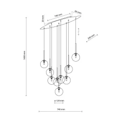 TK Lighting Hängeleuchte Rauchglas Metall höhenverstellbar Schwarz Grau* Hängelampen|Esszimmer Lampen