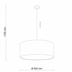 TK Lighting Hängeleuchte rund Ø 50 cm blendarm E27 Grün Stoffschirm* Moderne Lampen|Stofflampen