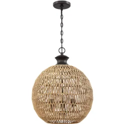 Clearance Elstead Hängeleuchte rund Ø 46,5 cm H: max. 251,4 cm Seil Schirm