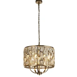 Searchlight Hängeleuchte rund Ø 44 cm Kristall in Messing Creme 5x E14* Hängelampen|Esszimmer Lampen