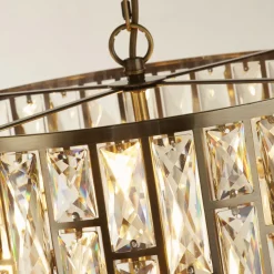 Searchlight Hängeleuchte rund Ø 44 cm Kristall in Messing Creme 5x E14* Hängelampen|Esszimmer Lampen