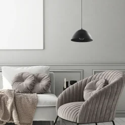 TK Lighting Hängeleuchte rund Ø 33,5 cm Metall Schwarz E27* Moderne Lampen|Wohnzimmerlampen