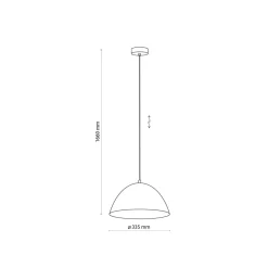TK Lighting Hängeleuchte rund Ø 33,5 cm Metall Schwarz E27* Moderne Lampen|Wohnzimmerlampen