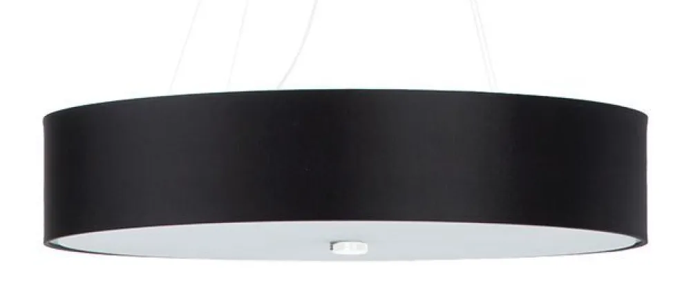 Best Sollux Hängeleuchte rund Ø 60 cm Stoff Glas 5x E27 Schwarz