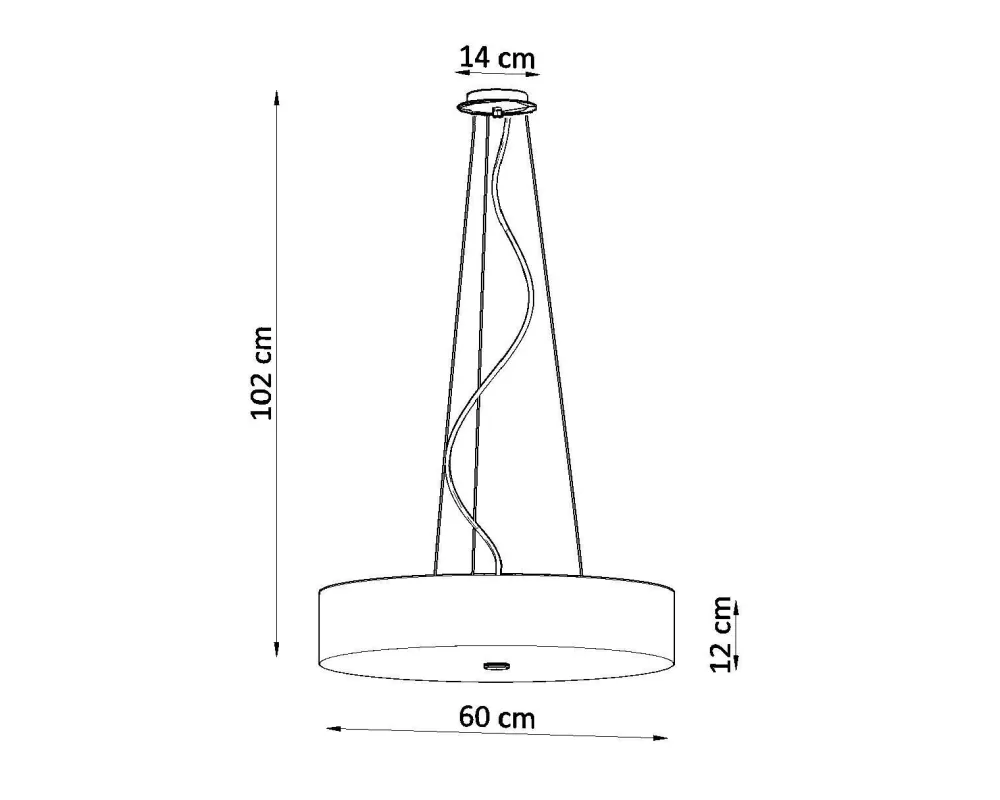 Best Sollux Hängeleuchte rund Ø 60 cm Stoff Glas 5x E27 Schwarz