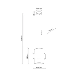 TK Lighting Hängeleuchte rund Ø 20 cm Weiß Schwarz E27 Stoff Metall* Hängelampen|Bürolampen