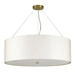 Elstead Hängeleuchte rund Ø76cm Stoffschirm Creme Messing antik* Hängelampen|Esszimmer Lampen