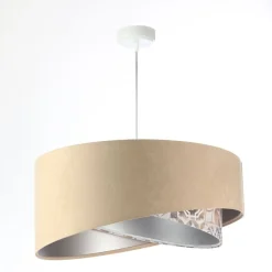 Best BPS Koncept Hängeleuchte rund D: 50 cm E27 Stoff Velours Optik Modern KARIM