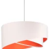 New BPS Koncept Hängeleuchte rund Groß Weiß Orange Stoff Esstisch