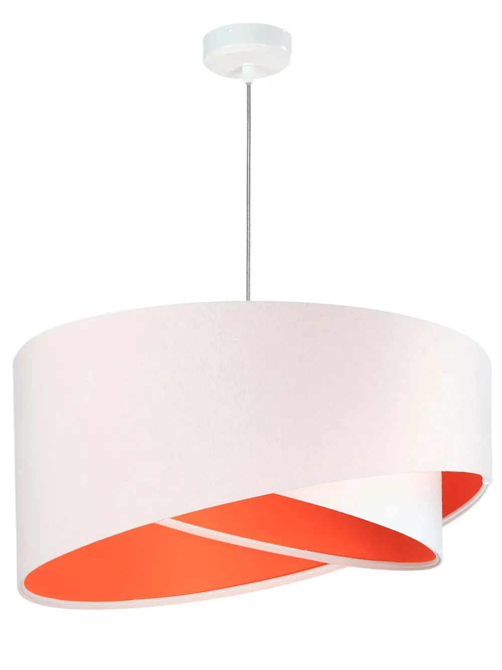 New BPS Koncept Hängeleuchte rund Groß Weiß Orange Stoff Esstisch
