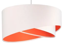 New BPS Koncept Hängeleuchte rund Groß Weiß Orange Stoff Esstisch