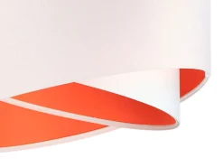 New BPS Koncept Hängeleuchte rund Groß Weiß Orange Stoff Esstisch