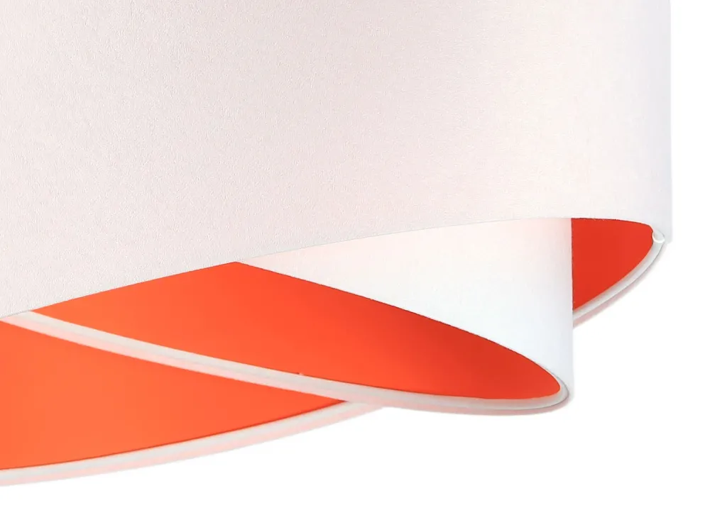 New BPS Koncept Hängeleuchte rund Groß Weiß Orange Stoff Esstisch