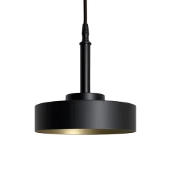 Giovanni Battista Hängeleuchte rund Schwarz matt Gold E27 D: 20 cm* Feuchtraumleuchten|Küchenlampen