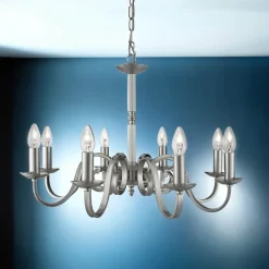 Searchlight Hängeleuchte rustikal silber 8-flmg.* Hängelampen|Esszimmer Lampen