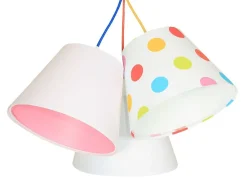 Best BPS Koncept Hängeleuchte SAMY Weiß Rosa gepunktet Kinder