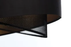 New BPS Koncept Hängeleuchte Satin Netz Ø 50 cm E27 rund Schwarz Gold