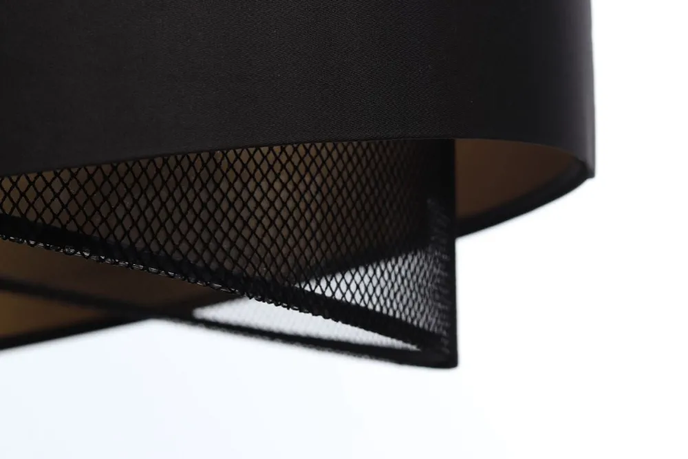 New BPS Koncept Hängeleuchte Satin Netz Ø 50 cm E27 rund Schwarz Gold