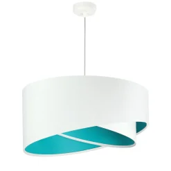 Best BPS Koncept Hängeleuchte Schirm Weiß Türkis Stoff rund Ø50cm