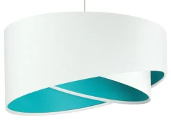 Best BPS Koncept Hängeleuchte Schirm Weiß Türkis Stoff rund Ø50cm