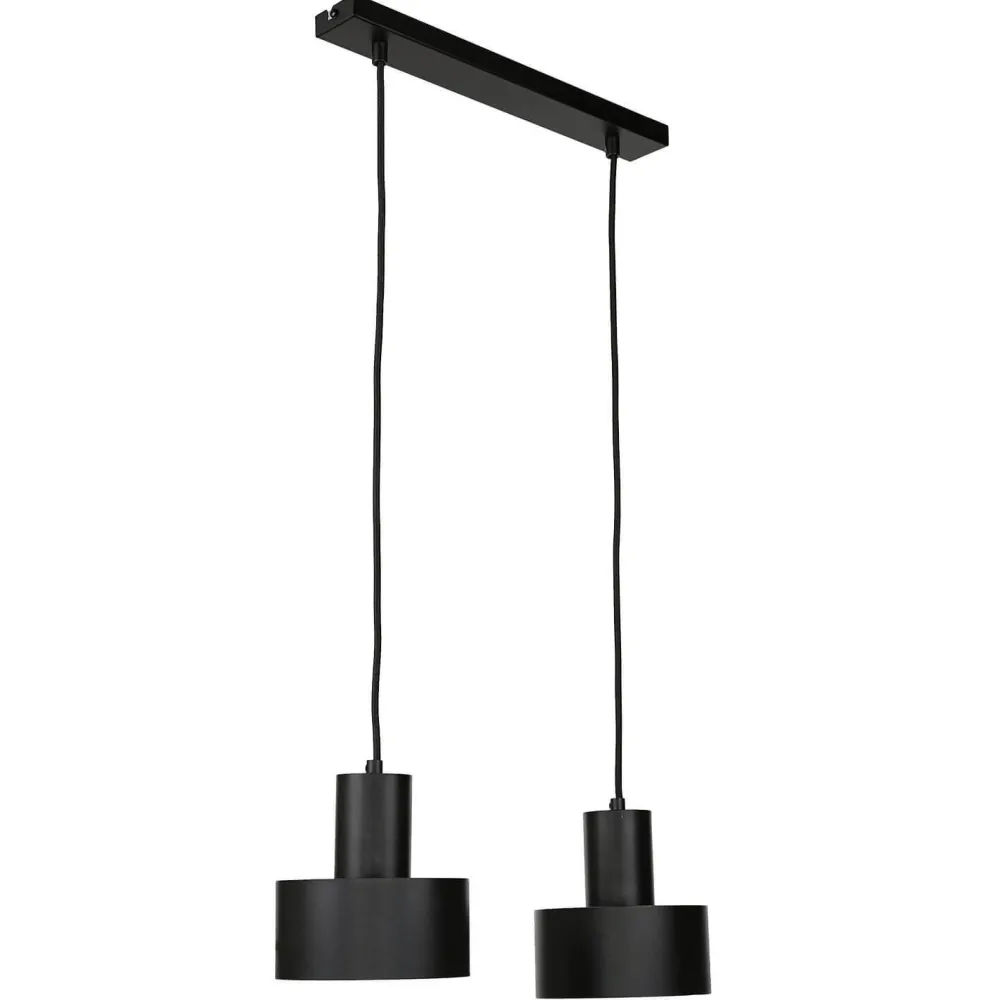 Sigma Hängeleuchte Schwarz breiter Schirm Retro 2 flmg* Hängelampen|Esszimmer Lampen