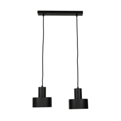 Sigma Hängeleuchte Schwarz breiter Schirm Retro 2 flmg* Hängelampen|Esszimmer Lampen