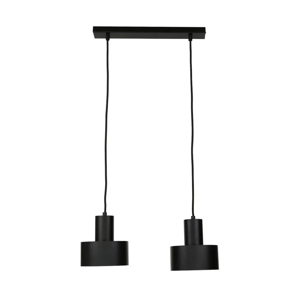 Sigma Hängeleuchte Schwarz breiter Schirm Retro 2 flmg* Hängelampen|Esszimmer Lampen