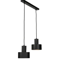 Sigma Hängeleuchte Schwarz breiter Schirm Retro 2 flmg* Hängelampen|Esszimmer Lampen