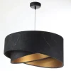 Discount BPS Koncept Hängeleuchte Schwarz marmoriert Gold E27 Velours Optik
