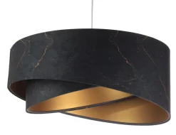 Discount BPS Koncept Hängeleuchte Schwarz marmoriert Gold E27 Velours Optik