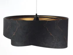 Discount BPS Koncept Hängeleuchte Schwarz marmoriert Gold E27 Velours Optik