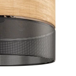 TK Lighting Hängeleuchte Schwarz Natur Ø 50 cm verstellbar 3x E27 Modern* Bürolampen|Schlafzimmer Lampen