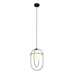 Hot Searchlight Hängeleuchte Schwarz Weiß E27 Glas Metall Modern TRISTAN