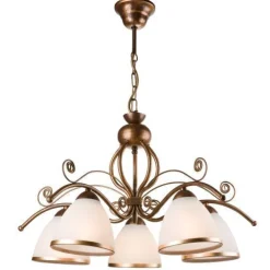 Clearance Lamkur Hängeleuchte Shabby Braun antik Metall 5-flammig