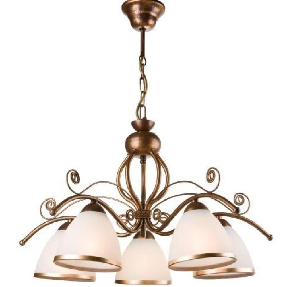 Clearance Lamkur Hängeleuchte Shabby Braun antik Metall 5-flammig