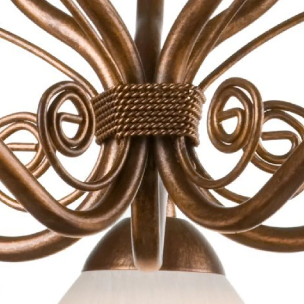 Clearance Lamkur Hängeleuchte Shabby Braun antik Metall 5-flammig