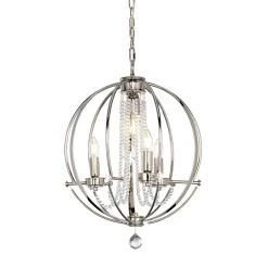 Elstead Hängeleuchte Stahl Ø46cm in Nickel verstellbar* Küchenlampen|Kristalllampen