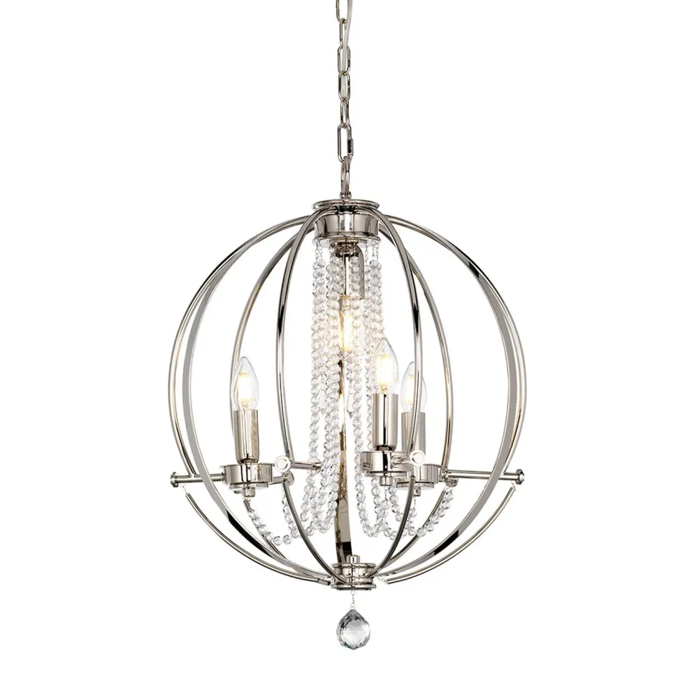 Elstead Hängeleuchte Stahl Ø46cm in Nickel verstellbar* Küchenlampen|Kristalllampen