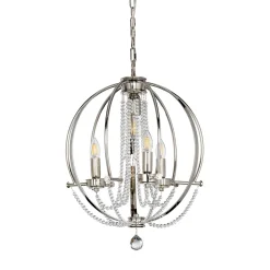 Elstead Hängeleuchte Stahl Ø46cm in Nickel verstellbar* Küchenlampen|Kristalllampen