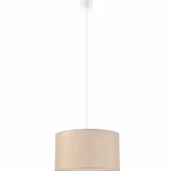 New Lamkur Hängeleuchte Stoff Ø 35 cm rund E27 in Gold verstellbar