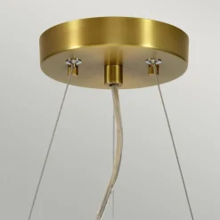 Elstead Hängeleuchte Stoff Ø36cm in Creme Messing antik* Stofflampen|Wohnzimmerlampen