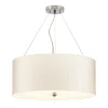 Elstead Hängeleuchte Stoff Ø56cm in Creme Chrom blendarm* Moderne Lampen|Stofflampen