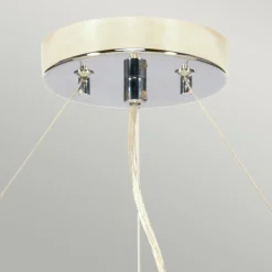 Elstead Hängeleuchte Stoff Ø56cm in Creme Chrom blendarm* Moderne Lampen|Stofflampen