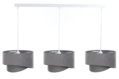 Best BPS Koncept Hängeleuchte Stoff 3-flammig E27 in Weiß Grau Silber