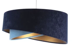 BPS Koncept Hängeleuchte Stoff rund Ø 50 cm Velours Optik Modern MARLON* Bürolampen|Schlafzimmer Lampen