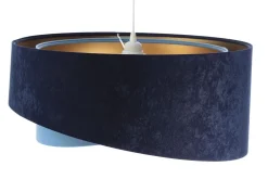 BPS Koncept Hängeleuchte Stoff rund Ø 50 cm Velours Optik Modern MARLON* Bürolampen|Schlafzimmer Lampen