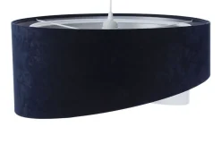 BPS Koncept Hängeleuchte Stoff Schirm Ø 50 cm E27 in Blau Weiß Silber* Hängelampen|Bürolampen