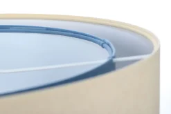 BPS Koncept Hängeleuchte Stoff Velours Optik rund Ø 50 cm E27 Creme Blau* Hängelampen|Bürolampen