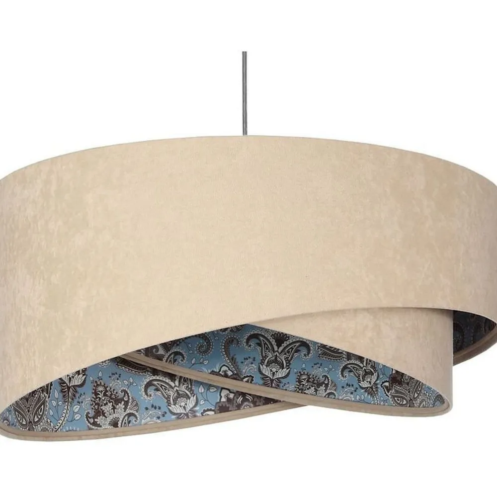 Online BPS Koncept Hängeleuchte Stoff Velours Optik rund Ø 50 cm Modern E27